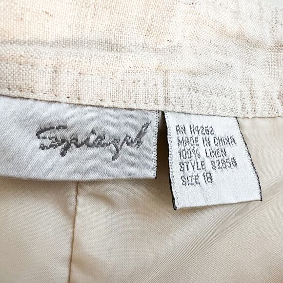 VTG Spiegel Linen Pants Womens 18 Wide Leg Fisherman Coastal Baggy Boho Beachy - Picture 6 of 10